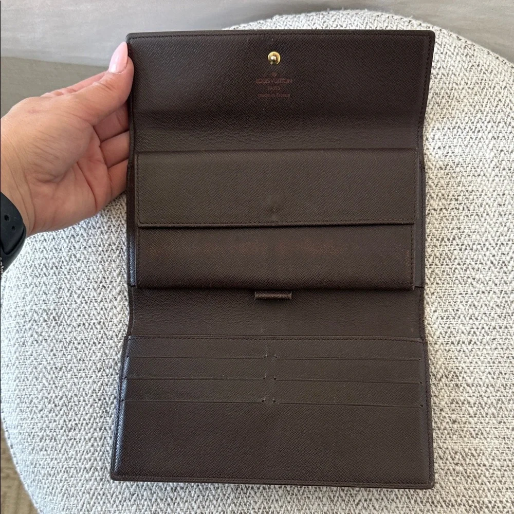 Louis Vuitton Brown Damier Ebene tri fold Wallet